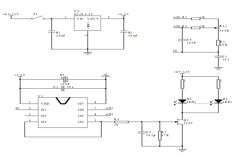 電位器調(diào)光電路圖
