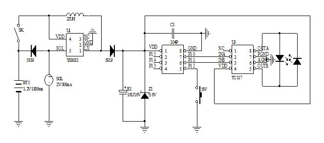 太陽能燈串電路圖