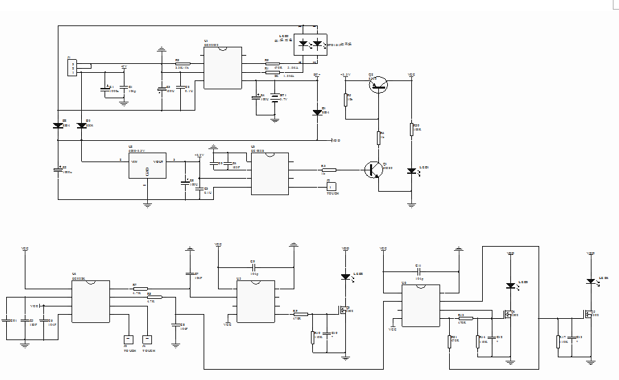 LED臺燈化妝鏡控制板