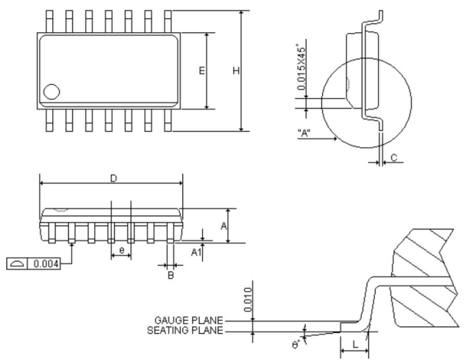 2501Dsop-14封裝尺寸圖汽車燈IC