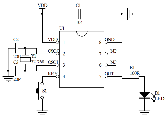 1小時定時芯片電路圖