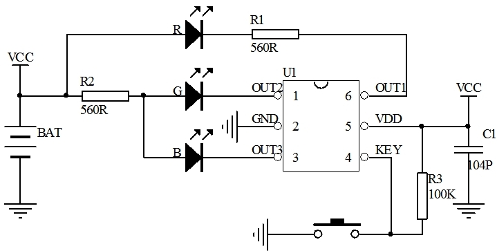 2小時定時七彩閃燈芯片