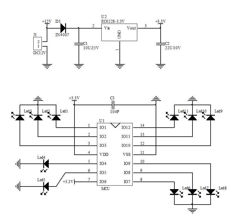汽車燈流水燈IC方案