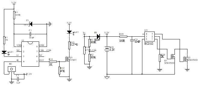 太陽能遙控路燈芯片電路圖