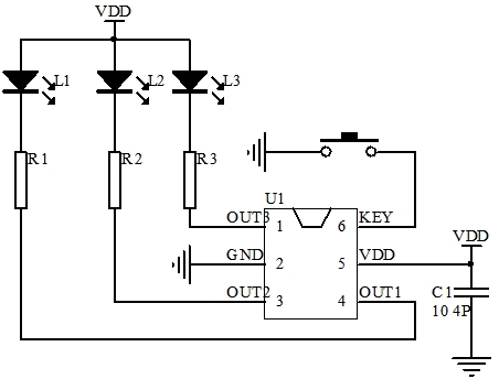 EC221101三燈輸出控制閃燈IC