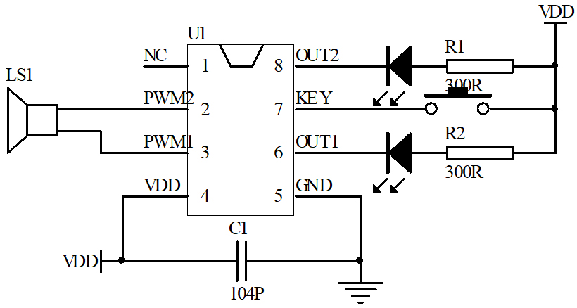 電子玩具警車(chē)聲音樂(lè)IC