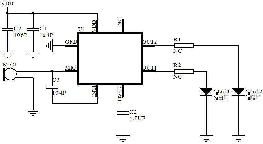 語音識(shí)別芯片電路